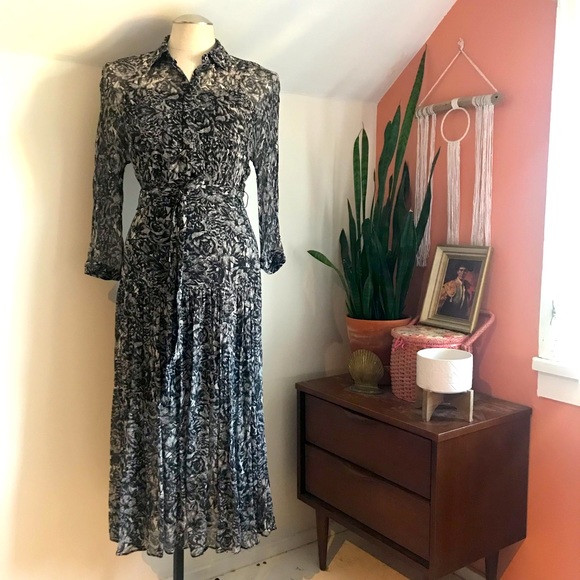 All Saints Dresses & Skirts - All Saints Eley Rosey Dress, Black and White, US Size 2, Sheer, Lined